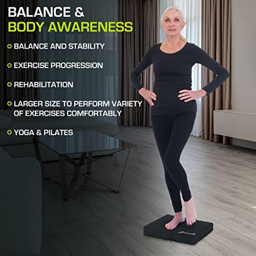 ProsourceFit Exercise Balance Pad – Non-Slip Cushioned Foam Mat & Knee Pad for Fitness and Stability Training, Yoga, Physical Therapy