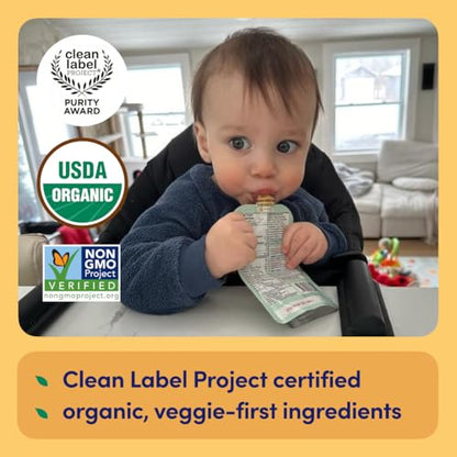 Cerebelly Organic Baby Food Pouches – Organic Veggie Purees for Toddlers | No Added Sugar, Fiber, Non-GMO | Blended Toddler Food | 4oz BPA-Free Baby Food | Carrot Pumpkin | 12 Count