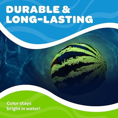 Watermelon Ball Lit - Glow in The Dark Pool Toy for Kids Ages 8-12, Teens, Adults - 9 Inch Swimming Pool Game for Family Fun