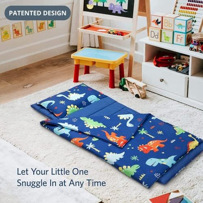 Extra Large Toddler Nap mat by Cokouchyi, Toddler Sleeping Bag with Removable Pillow, Measures 53 x 21 x 1.5 Inches, Sleeping Mat, Ideal for Daycare and Preschool Kindergarten