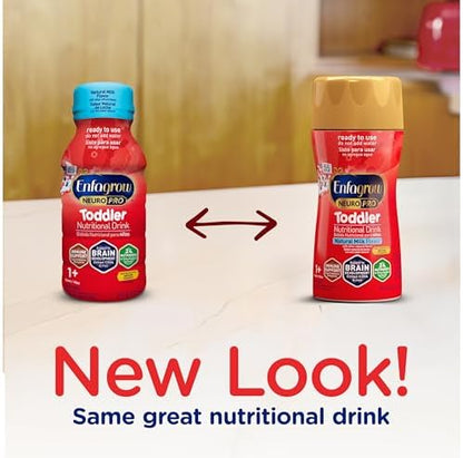 Enfagrow NeuroPro Toddler Nutritional Drink, Made with Real Milk, Brain-Building Omega-3 DHA, Nutrients for Growth & Immune Support, Non-GMO, Ready to Use, 8 fl Oz (24 Bottles)
