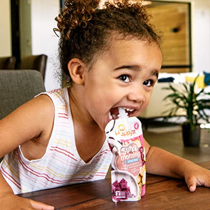 Happy Baby Organics Clearly Crafted Stage 2 Baby Food, Bananas, Raspberries & Oats (Pack of 16) & Happy Tot Organics Super Morning Stage 4, Apple Cinnamon, Yogurt, Oats Pack of 8)
