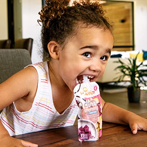 Happy Tot Organics Super Morning Variety Pack, 4 Ounce Pouch (Pack of 16) & Stage 4 Fiber & Protein 4 Flavor Variety Pack (Pack of 16)