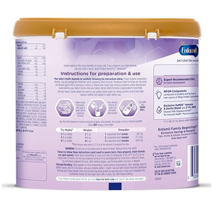 Enfamil NeuroPro Gentlease Baby Formula, Brain and Immune Support with DHA, Clinically Proven to Reduce Fusiness, Crying, Gas and Spit-up in 24 Hours, Non-GMO, 19.5 Oz