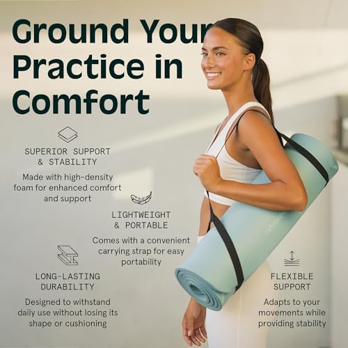 Retrospec Solana Yoga Mat 1/2" Thick w/Nylon Strap for Men & Women - Non Slip Exercise Mat for Yoga, Pilates, Stretching, Floor & Fitness Workouts