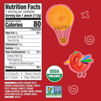 Earth's Best Organic Pasta Marinara with Veggies Pouch, 4 oz (Pack of 12)