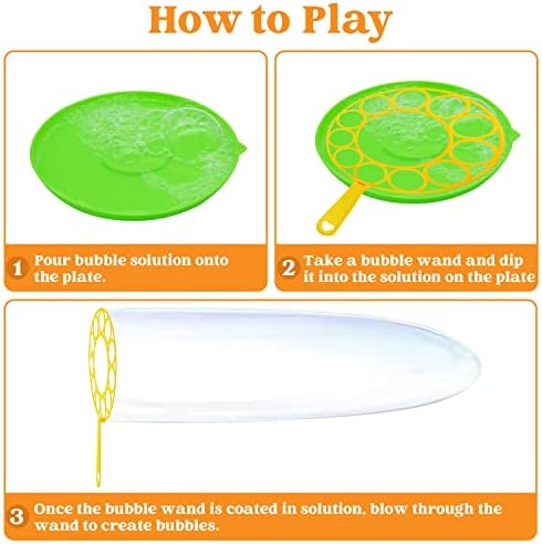 JOYIN Big Bubble Wands Set Bulk for Kids Summer Outdoor Toy Game Activity Party Favors, 18 Pcs Giant Bubble Maker with Tray, 12" Large, 6 Pcs Solution Suitable for All Age People