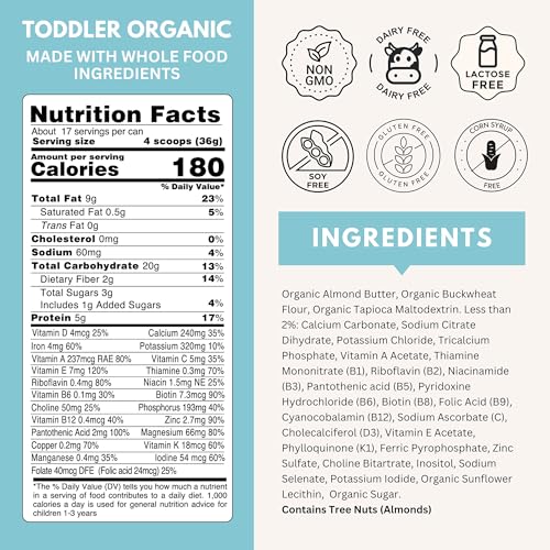 Else Nutrition Toddler Formula 12-36 mo., Plant Based Toddler Nutritional Drink - Soy & Dairy Free, Lactose Free - Complete Baby Formula (12-36 mo.), Protein Powder w/ 20+ Vitamins (22oz, 6-Pack)