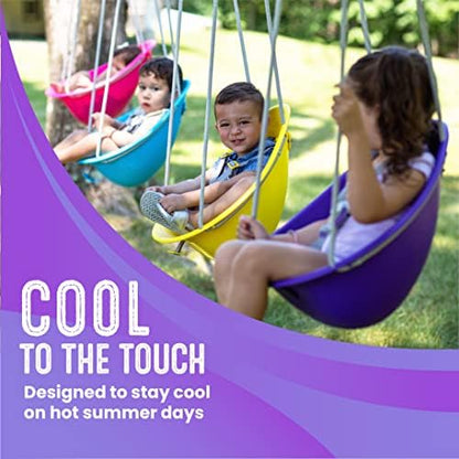 Swurfer Coconut Toddler Swing – Comfy Baby Swing Outdoor, 3- Point Adjustable Safety Harness, Secure, Safe Quick Click Locking System, Blister-Free Rope, Easy Installation, Ages 6-36 Months