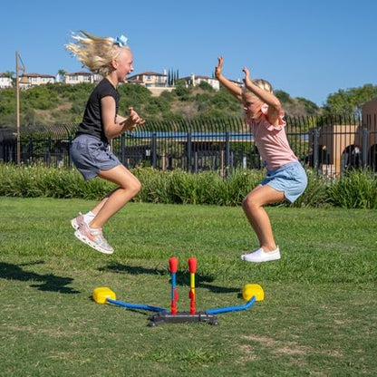 Stomp Rocket Original Dueling Rocket Launcher for Kids, 8 Rockets - Fun Backyard & Outdoor Kids Toys Gifts for Boys & Girls -Toy Foam Blaster Set Soars 200ft - Multi-Player Launcher Stand