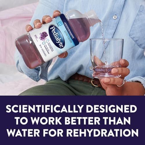 Pedialyte Electrolyte Solution, Grape, Hydration Drink, 8 bottles, 1 liter each