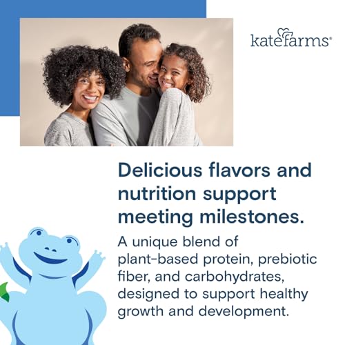 KATE FARMS Organic Pediatric 1.2 High Calorie Chocolate Nutrition Shake, 12g Protein, 27 Vitamins and Minerals, Meal Replacement, 8.45 oz (12 pack)