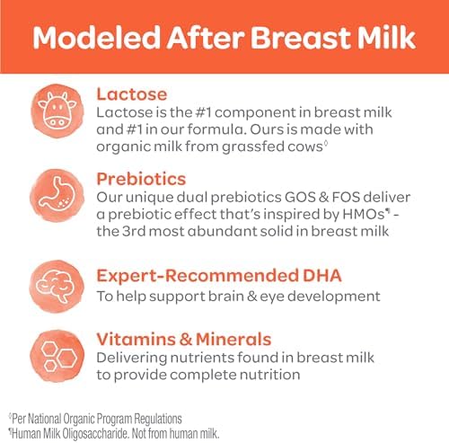 Happy Baby Organics Stage 1 Infant Formula, 0-12 Months, Milk Based Organic Baby Formula Powder with Iron, Probiotics & Prebiotics for Immune & Digestive Support, 22.9 Ounce (Pack of 1)