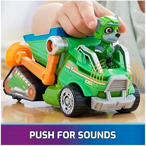 Paw Patrol: The Mighty Movie, Toy Garbage Truck Recycler with Rocky Mighty Pups Action Figure, Lights and Sounds, Kids Toys for Boys & Girls 3+