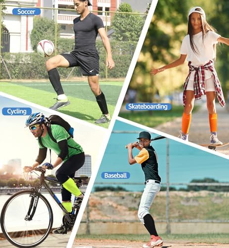 HiRui Soccer Shin Guards Shin Pads for Kids Youth Adult, Calf Compression Sleeve with Honeycomb Pads, Support for Shin Splint Baseball Boxing Kickboxing MTB, Lightweight(1PAIR)