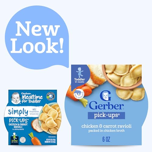 Gerber Pick-ups, Chicken & Carrot Ravioli in a Chicken Broth, 6 Ounce (Pack of 8)