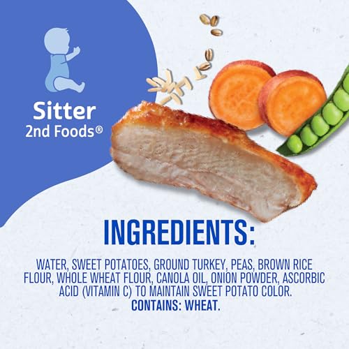 Gerber Baby Food 2nd Foods, Dinner, Turkey & Rice Puree, 4 Ounce Tubs, 2-Pack (Pack of 8)