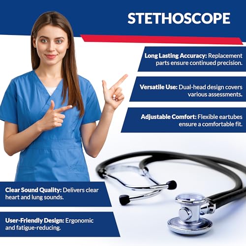Dixie EMS Blood Pressure and Sprague Stethoscope Kit - Black