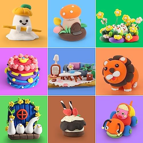 Air Dry Clay for Kids, 158 Colors DIY Modelling Clay Kit，Arts & Crafts Set for Schoo, Safe & Non-Toxic Birthday for Boys Girls Ages 3-12