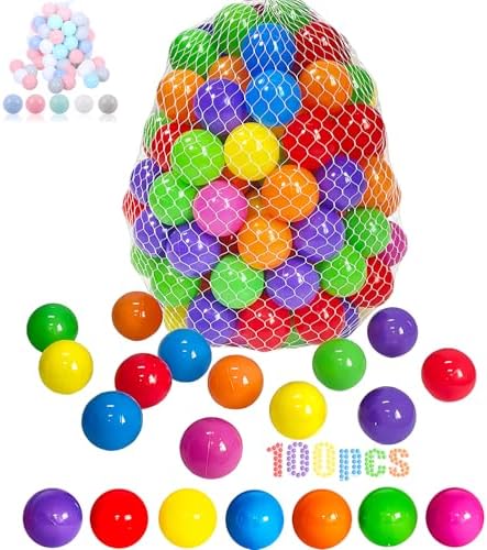 LANGXUN 50 100 200 Soft Plastic Ball Pit Balls for Kids, Gift for Baby Toddler Birthday Christmas, Ball Pit Play Tent, Baby Kiddie Pool Water Toys, Party Decoration