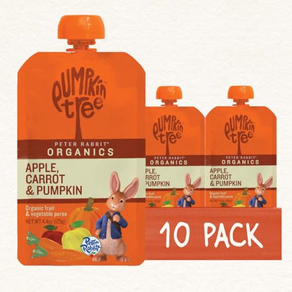 Pumpkin Tree Peter Rabbit Organics Apple, Carrot and Pumpkin Puree, 4.4 Ounce (Pack of 10)