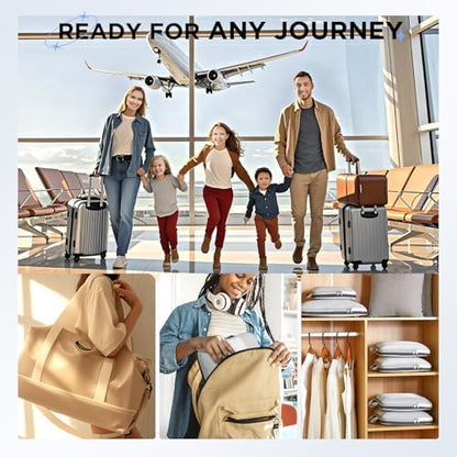 10 Set Compression Packing Cubes for Travel Essentials,Compressible Expandable Packing Cubes for Suitcase,OlarHike Luggage Organizer Bags for Travel,Handy Helper for Organizing Clothes(White)