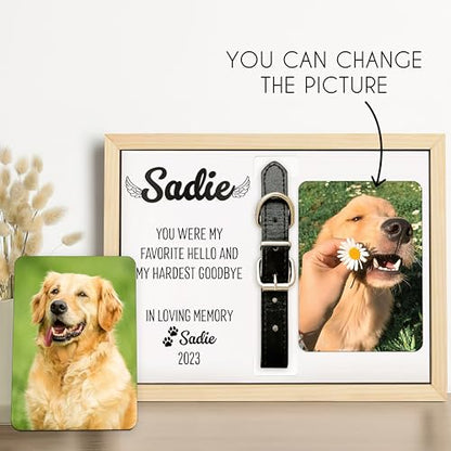 et Collar Memorial Frame with Photo, Dog Collar Memorial Frame, Pet Collar Holder, Dog Memorial Gifts for Loss Of Dog, Pet Bereavement Gifts, Pet Memorial, Dog Lover Gift