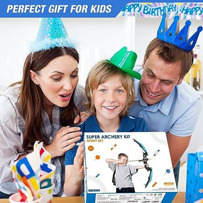 2 Pack Bow and Arrow for Kids, LED Light Up Archery Set with 24 Suction Cup Arrows, 1 Standing Target, 6 Score Targets & 2 Quiver, Indoor Outdoor Sport Gifts for Boys Girls Ages 4-8