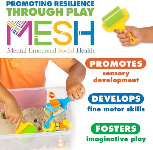Creativity for Kids Sensory Bin: Construction Zone Playset - Preschool Learning Activities, Excavator Toys for Boys Ages 3-5+, Outdoor Toys and Gifts for Kids