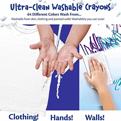 Crayola Washable Crayons for Kids - 64ct (2 Boxes), Bulk Crayons for Toddler Arts & Crafts, Teacher Classroom Must Haves, Back to School Supplies for Kids [Amazon Exclusive]