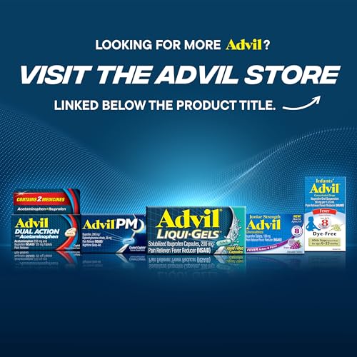 Advil Liqui-Gels Pain Reliever and Fever Reducer, Pain Medicine for Adults with Ibuprofen 200mg for Headache, Backache, Menstrual Pain and Joint Pain Relief - 200 Capsules, Advil PM Ibuprofen - 2 Ct
