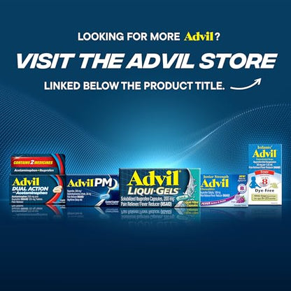 Advil Liqui-Gels Pain Reliever and Fever Reducer, Pain Medicine for Adults with Ibuprofen 200mg for Headache, Backache, Menstrual Pain and Joint Pain Relief - 200 Capsules, Advil PM Ibuprofen - 2 Ct
