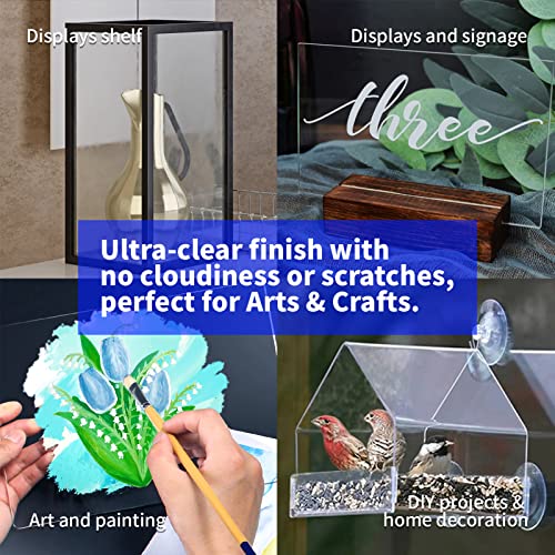 Art3d (2 Pack) 1/8" Thick Plexiglass Sheets - 36" x 24" PET Clear Acrylic Sheets for Art Design, Craft Projects, Signs, DIY in Home, Wedding, Festival, Party, Office and More