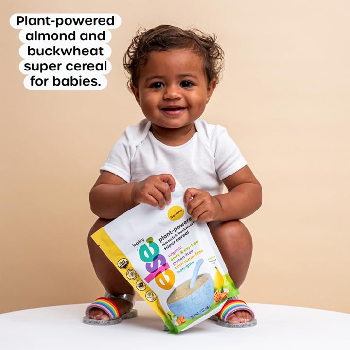 Else Nutrition Super Cereal For Babies 6 mo+, Made With Real Whole Plants for a Nutritionally Balanced meal, with gluten free carbs and plant protein (Mango, 6 Pack)