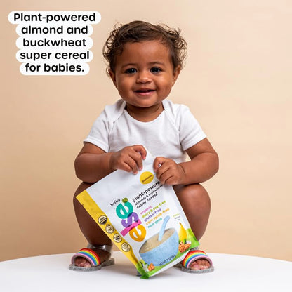 Else Nutrition Super Cereal For Babies 6 mo+, Made With Real Whole Plants for a Nutritionally Balanced meal, with gluten free carbs and plant protein (Mango, 6 Pack)