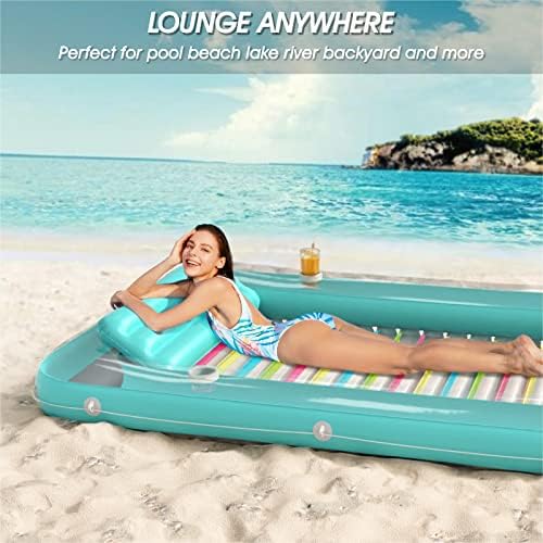 Jasonwell 4 in 1 Inflatable Tanning Pool Lounger Float - Sun Tan Tub Sunbathing Lounge Raft Floatie Toys Water Filled Bed Mat Pad for Adult Blow Up Kiddie Kids Ball Pit XXL