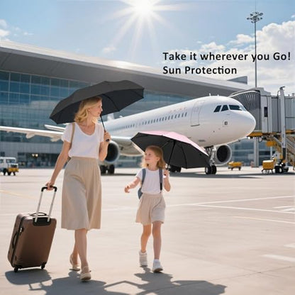 BAODINI Travel Mini Umbrella for Purse With Case Small Compact UV Sun Protection Sun Lightweight Tiny Pocket Umbrella for Women Girls and Men