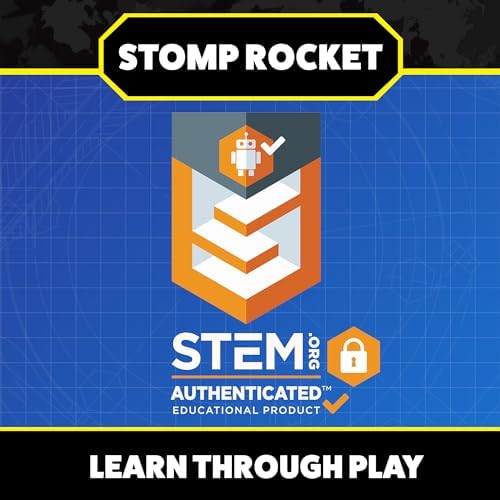 Stomp Rocket Jr Glow Rocket Launcher for Kids, 7 Rockets - Glow in The Dark Fun Backyard & Outdoor Kids Toys Gifts for Boys & Girls -Toy Soft Foam Blaster Set - Multi-Player Adjustable Launcher Stand