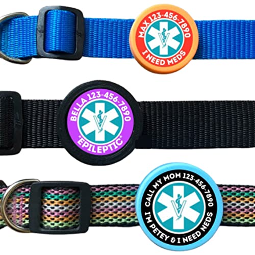 Medical Alert Pet ID Tag for Dogs and Cats Cute Design IVDD IMHA Diabetic Epileptic Blind Deaf Allergy