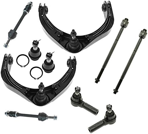 TRQ Front Steering & Suspension Kit Ball Joint Control Arm with Ball Joint Sway Bar Stabilizer Link Tie Rod Compatible with 2006-2008 Dodge Ram 1500