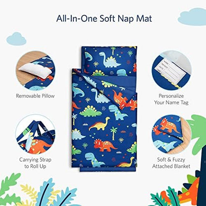 Extra Large Toddler Nap mat by Cokouchyi, Toddler Sleeping Bag with Removable Pillow, Measures 53 x 21 x 1.5 Inches, Sleeping Mat, Ideal for Daycare and Preschool Kindergarten