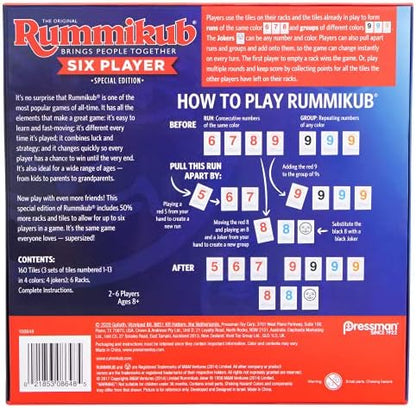 Rummikub Six Player Edition - The Classic Rummy Tile Game - More Tiles and More Players for More Fun! by Pressman , Blue