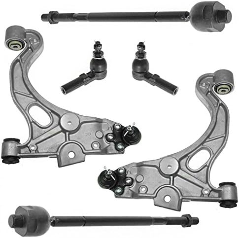 TRQ Front Steering & Suspension Kit Control Arm with Ball Joint Tie Rod Compatible with Buick Cadillac Oldsmobile Pontiac