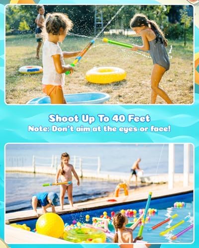 18pcs Water Gun Blaster Toys - 6 Colors Water Squirter for Kids 40ft Squirt Gun for 3-6-8-12 Girls BoysTeens Adults, Water Blaster for Swimming Pool Beach Oceans Summer Party Games Yards Outdoor