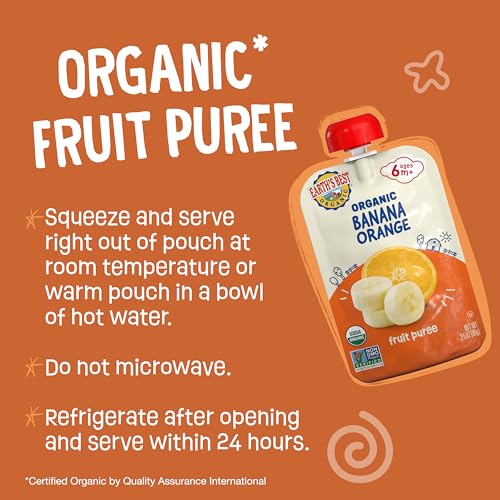 Earth's Best Organic Banana Orange Pouch, 3.5 oz (Pack of 12)