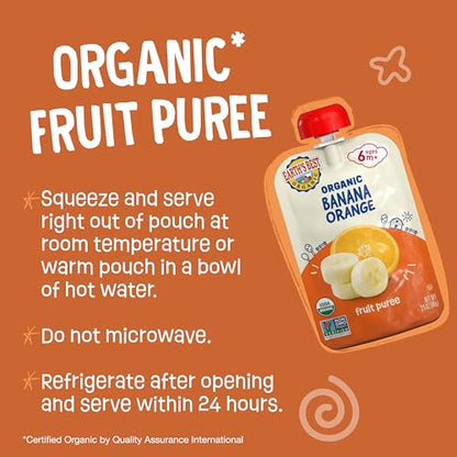 Earth's Best Organic Banana Orange Pouch, 3.5 oz (Pack of 12)