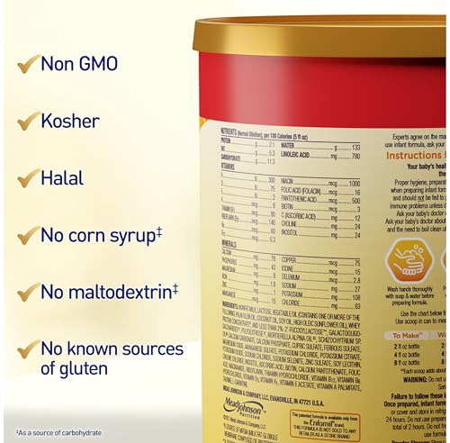 Enfamil NeuroPro Baby Formula, Milk-Based Infant Nutrition, MFGM* 5-Year Benefit, Expert-Recommended Brain-Building Omega-3 DHA, Exclusive HuMO6 Immune Blend, Non-GMO, 113.2 oz