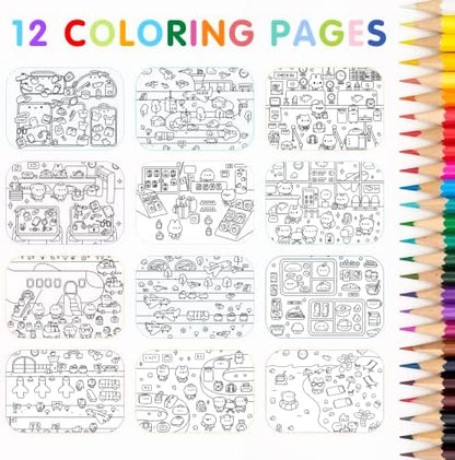 CUPKIN My First Trip Sticker + Coloring Book (500+ Stickers & 12 Scenes) Side by Side Activity Book Design, Fun Toddler Travel Essential Sticker Books for Kids 2-4, Great for Older Boys & Girls