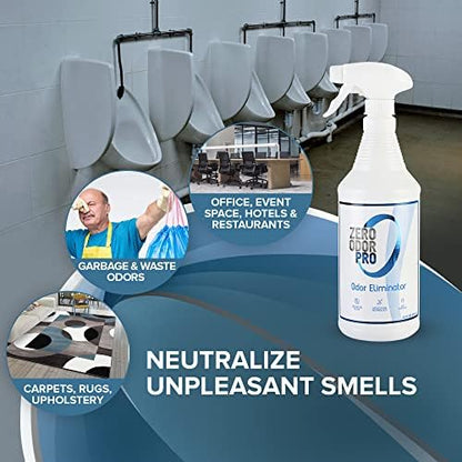 Zero Odor Pro - Commercial Strength Eliminator Odor Neutralizer, Room Deodorizer Odor Eliminator Musty Smell - Strongest Odor Eliminator Trigger Spray, (32-ounce)