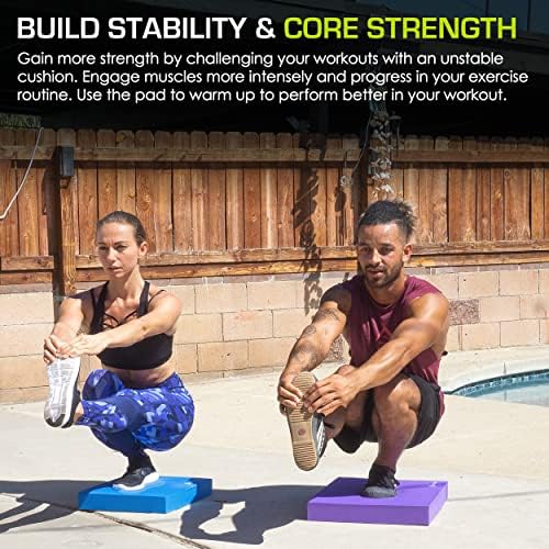 ProsourceFit Exercise Balance Pad – Non-Slip Cushioned Foam Mat & Knee Pad for Fitness and Stability Training, Yoga, Physical Therapy